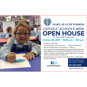 Mary Seat of Wisdom – Open House Postcard
